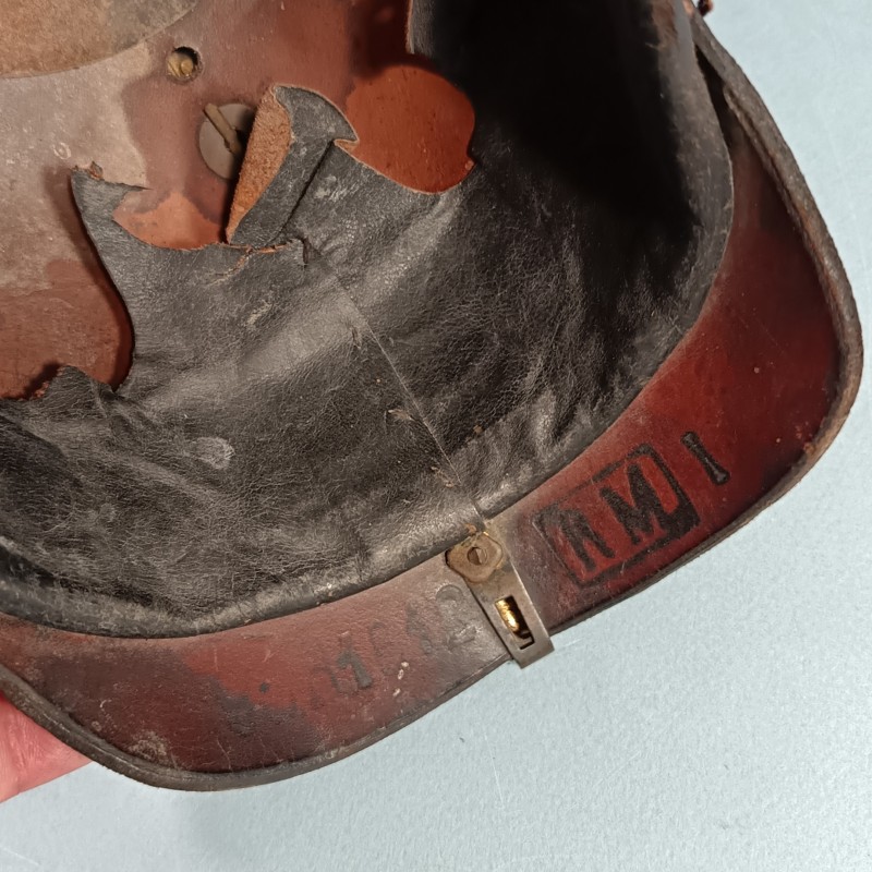 CASQUE A POINTE DU 95 ème REGT D'INFANTERIE PRUSSIENNE THURINGE MODELE 1895 DATE 1912 GUERRE 1914-18 PRUSSE