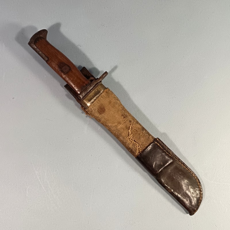COUTEAU DE COMBAT 1944 INDOCHINE TRES BELLE REALISATION A PARTIR D'UNE BAIONNETTE US MODELE 1905 RECOUPEE LEGION ETRANGERE