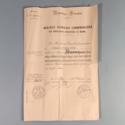 ENSEMBLE DE 5 DIPLOMES COLONIALE MAROC OUISSAM D'UN SOUS OFFICIER AU 1 er ET 8 ème RTA 157 èmeS RI ANNEES 1910-1922