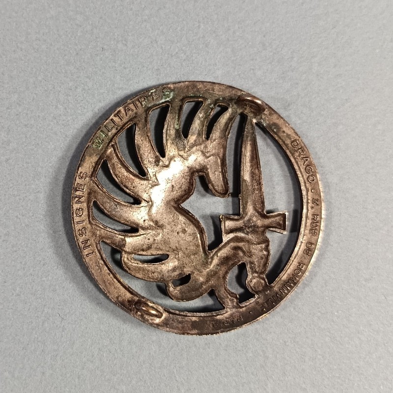 INSIGNE DE BERET PARACHUTISTE FABRICATION DRAGO RUE ROMAINVILLE EN RELIEF 1953 - 1956 TAP INDOCHINE ALGERIE