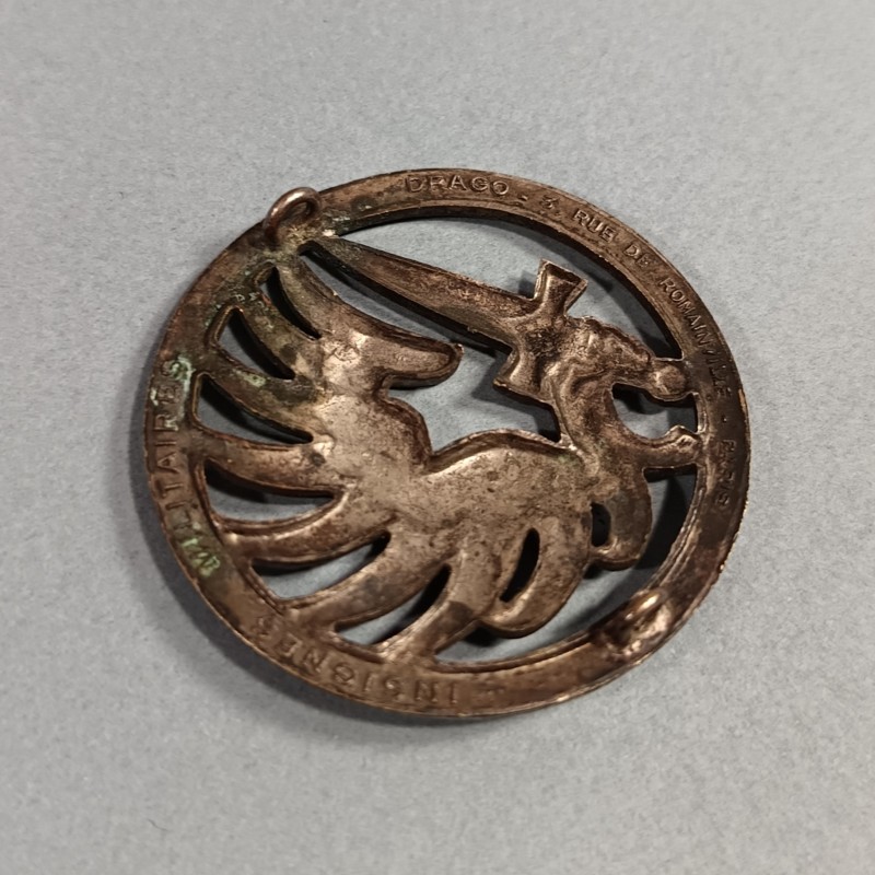 INSIGNE DE BERET PARACHUTISTE FABRICATION DRAGO RUE ROMAINVILLE EN RELIEF 1953 - 1956 TAP INDOCHINE ALGERIE