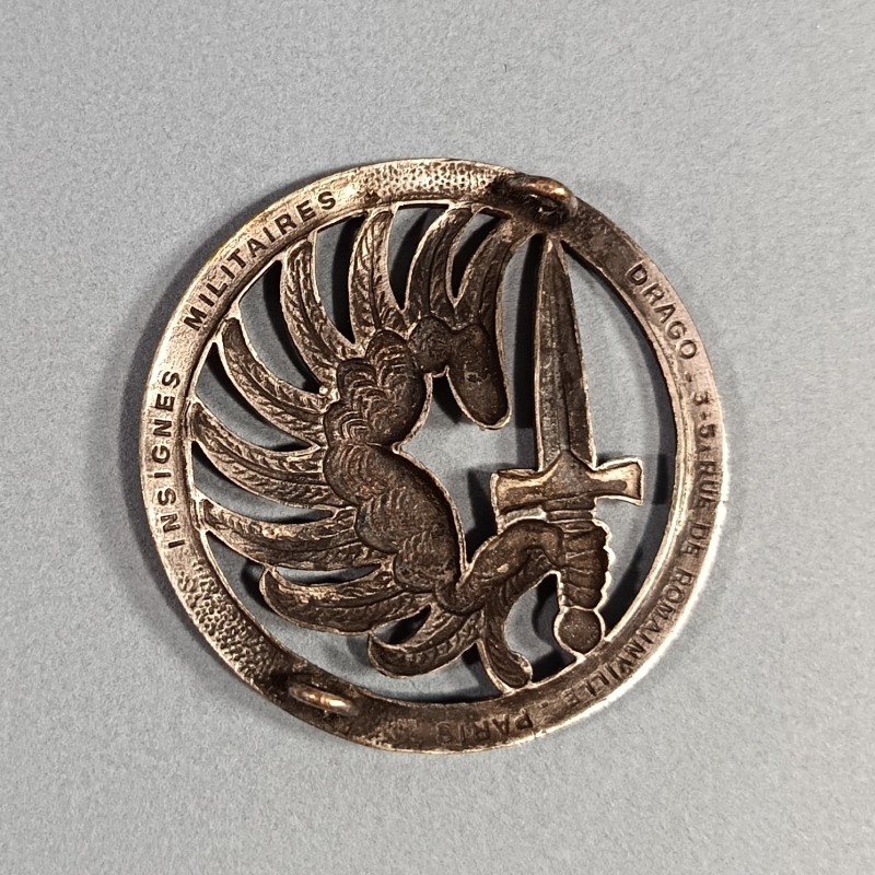 INSIGNE DE BERET PARACHUTISTE FABRICATION DRAGO RUE ROMAINVILLE EN CREUX 1956 - 1960 TAP ALGERIE TAP LEGION