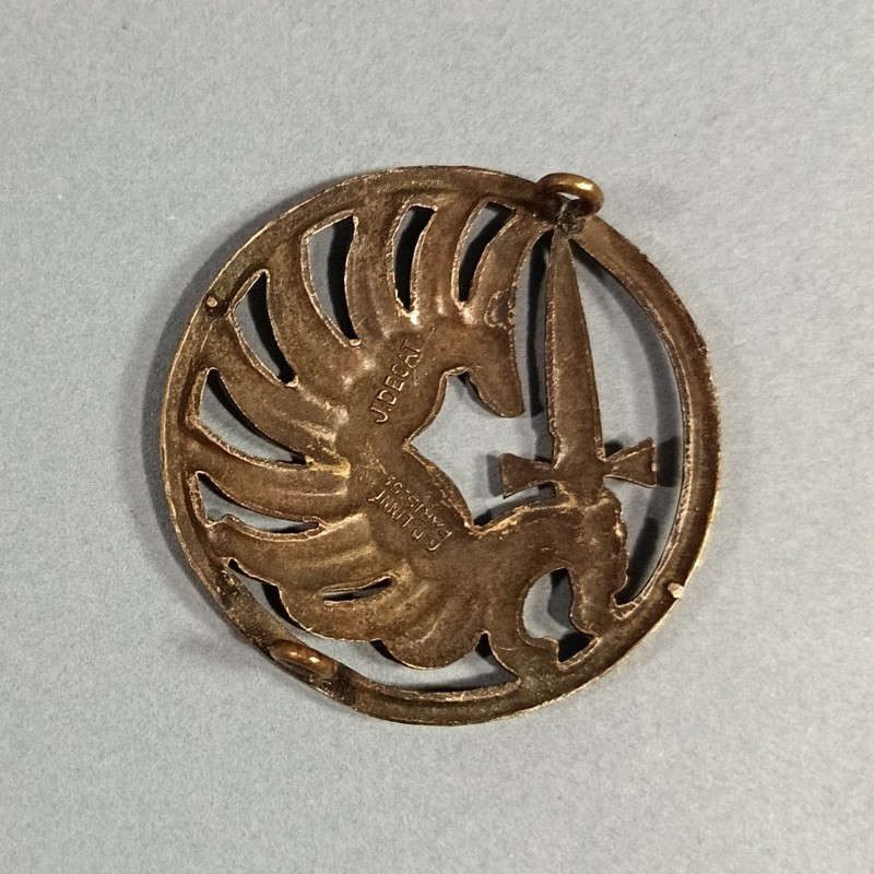 INSIGNE DE BERET PARACHUTISTE FABRICATION J. DECAT PARIS MODELE 1946 ANNEES 1950 TAP INDOCHINE ALGERIE