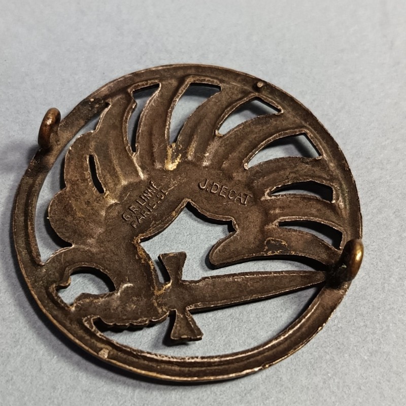 INSIGNE DE BERET PARACHUTISTE FABRICATION J. DECAT PARIS MODELE 1946 ANNEES 1950 TAP INDOCHINE ALGERIE