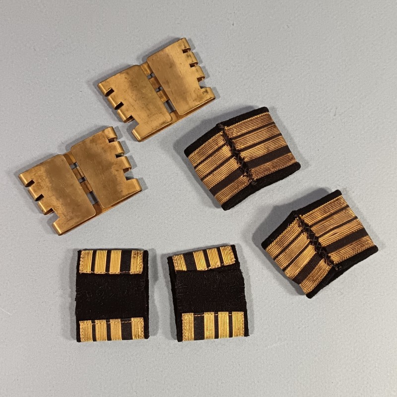 ENSEMBLE DE 3 PAIRES DE GRADES D'EPAULETTES DE VESTE ET MANTEAU POUR CAPITAINE 1945 1950 TROUPES COLONIALES ET LEGION