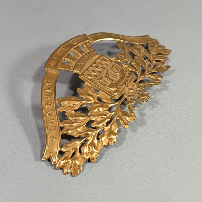 PLAQUE DE CASQUE DES SAPEURS POMPIERS DE LA VILLE DE PARIS FLUCTUAT NEC MERGITUR POUR CASQUE MODELE 1933