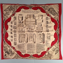 MOUCHOIR D'INSTRUCTION MILITAIRE N° 8 PLACEMENT DES EFFETS POUR LES REVUES DE DETAIL DANS LES CHAMBRES 1884
