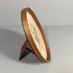 PHOTO MILITAIRE DANS UN PETIT CADRE OVALE OFFICIER DU 72 ème REGIMENT D'ARTILLERIE AVEC CROIX DE GUERRE ET MEDAILLE DU LEVANT