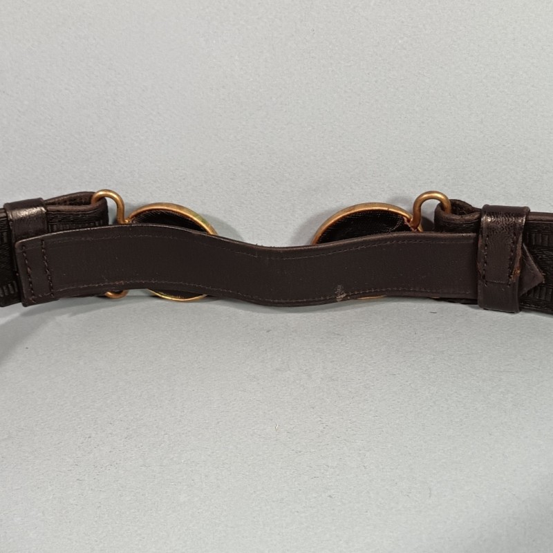 CEINTURON D'UNIFORME OFFICIER DE MARINE OU INFANTERIE COLONIALE BOUCLES DOREES AVEC ANCRES MODELE 1922-1931