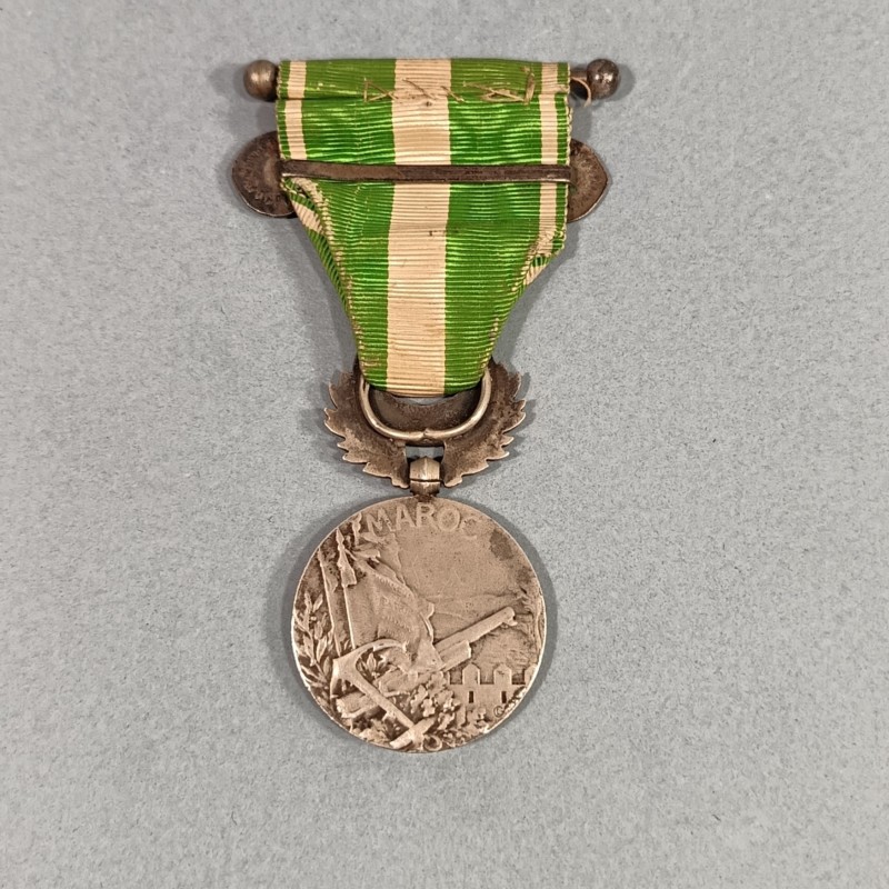 FRANCE MEDAILLE EN ARGENT DES OPERATIONS DE PACIFICATION AU MAROC 1907 ET 1912 GUERRE DU RIF AVEC BARRETTE HAUT-GUIR