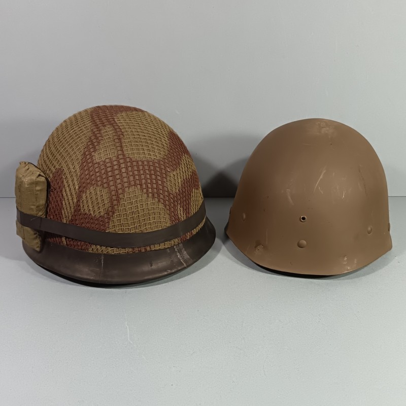 CASQUE FRANCAIS MODELE 1951 AVEC CAMOUFLAGE ET PANSEMENT ETAT NEUF DE STOCK FRANCK - 1953 ET LINER MENESA 1953 + PANSEMENT