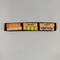 BARRETTE DE RAPPEL D'UN PLACARD DE 6 MEDAILLES D'UN ANCIEN COMBATTANT DE LA GUERRE 1939 1945 LIBERATION INDO ALGERIE