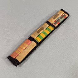 BARRETTE DE RAPPEL D'UN PLACARD DE 6 MEDAILLES D'UN ANCIEN COMBATTANT DE LA GUERRE 1939 1945 LIBERATION INDO ALGERIE