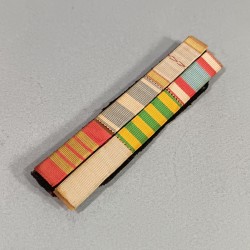 BARRETTE DE RAPPEL D'UN PLACARD DE 6 MEDAILLES D'UN ANCIEN COMBATTANT DE LA GUERRE 1939 1945 LIBERATION INDO ALGERIE