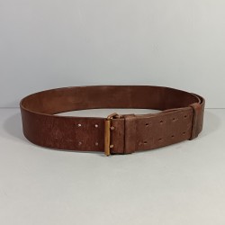 CEINTURON TROUPE EN CUIR MARRON MODELE 1903/1914 BOUCLE LAITON FABRICATION PREMIERE GUERRE