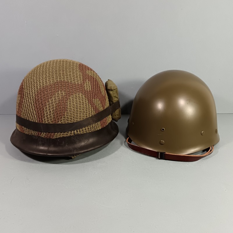 CASQUE FRANCAIS MODELE 1951 AVEC CAMOUFLAGE ET PANSEMENT ETAT NEUF DE STOCK LOURD CARPENTIER 1952 ET LINER CARPENTIER 1953