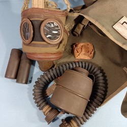 MASQUE A GAZ MILITAIRE FRANÇAIS ANP 31 DATE 1939-40 CAMPAGNE DE FRANCE 1937-1938 FRENCH GAZ MASK WW2