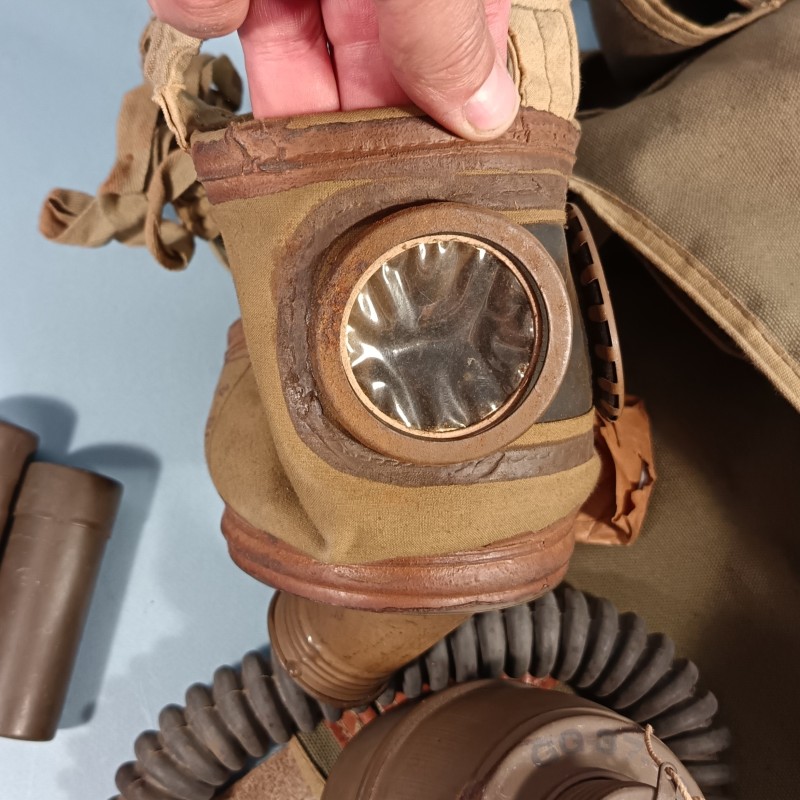 MASQUE A GAZ MILITAIRE FRANÇAIS ANP 31 DATE 1939-40 CAMPAGNE DE FRANCE 1937-1938 FRENCH GAZ MASK WW2