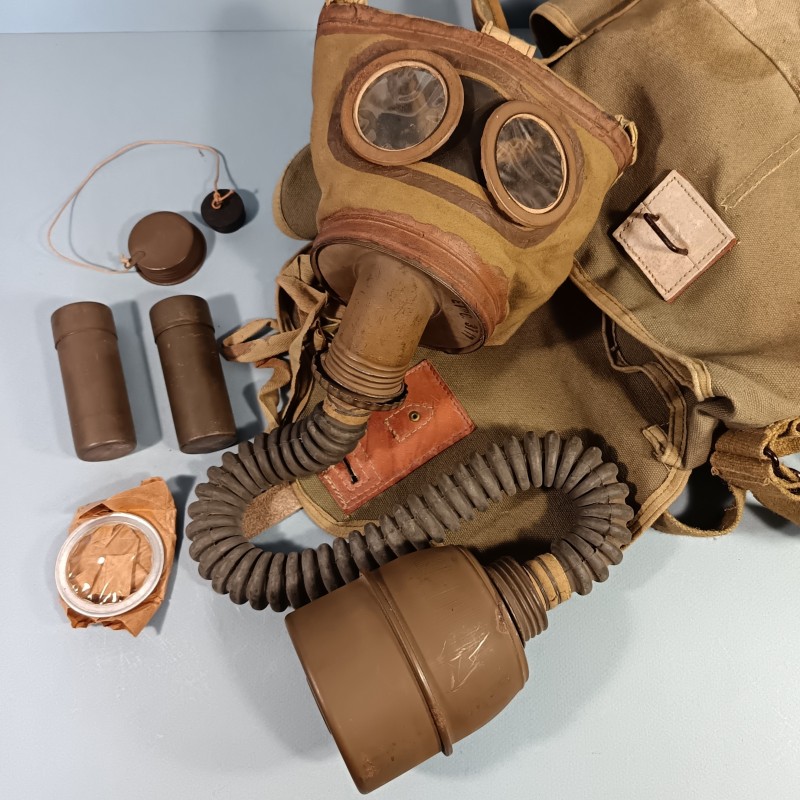 MASQUE A GAZ MILITAIRE FRANÇAIS ANP 31 DATE 1939-40 CAMPAGNE DE FRANCE 1937-1938 FRENCH GAZ MASK WW2
