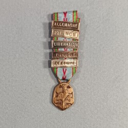 REDUCTION DE LA MEDAILLE COMMEMORATIVE GUERRE 1939-1945 BARRETTES ALLEMAGNE FRANCE LIBERATION TUNISIE AFRIQUE