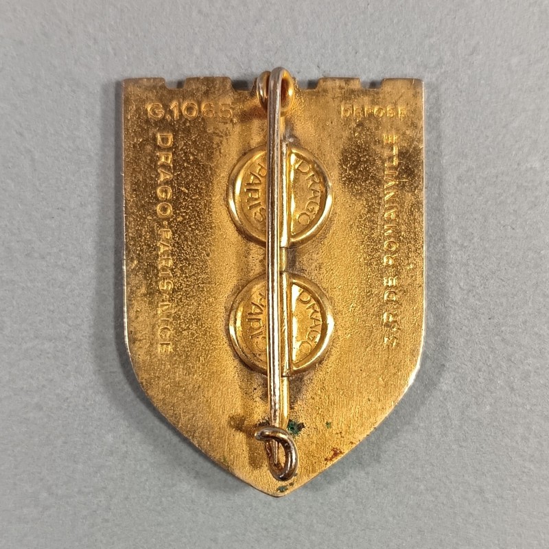 INSIGNE MILITAIRE 15 ème DI DIVISION D'INFANTERIE FABRICATION 1950 DRAGO PARIS ROMMAINVILLE