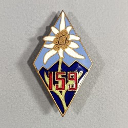 INSIGNE MILITAIRE DU 159 ème RIA REGIMENT D'INFANTERIE ALPINE FABRICATION ARTHUS BERTRAND PARIS DEPOSE 1930