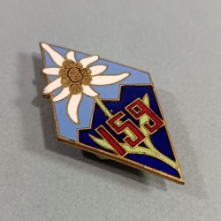 INSIGNE MILITAIRE DU 159 ème RIA REGIMENT D'INFANTERIE ALPINE FABRICATION ARTHUS BERTRAND PARIS DEPOSE 1930