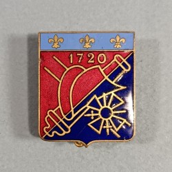 INSIGNE MILITAIRE 4 ème REGIMENT D'ARTILLERIE FABRICATION 1930 1940 ARTHUS BERTRAND PARIS DEPOSE