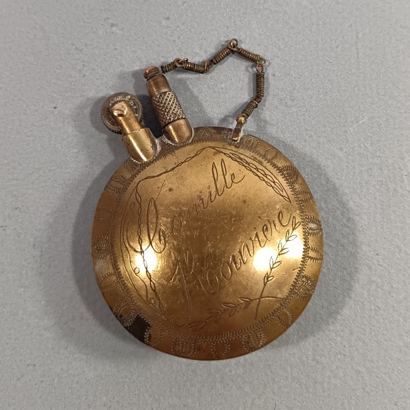 BRIQUET DE POILUS CAMILLE ROUVIERE VERDUN 1916-17 ARTISANAT DE TRANCHEES SOUVENIR GUERRE 1914 - 1918