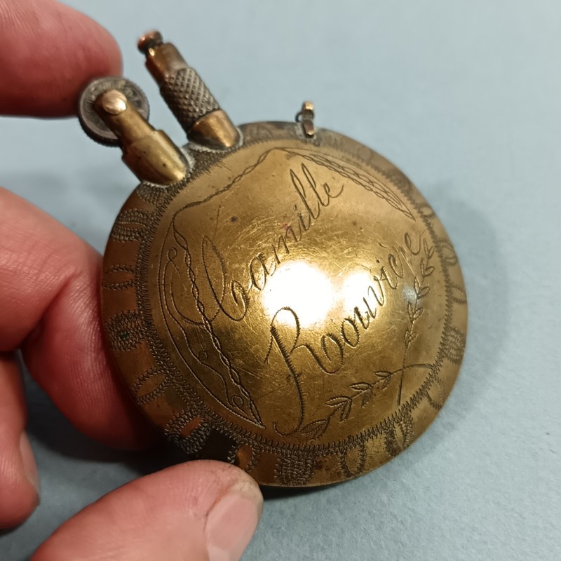 BRIQUET DE POILUS CAMILLE ROUVIERE VERDUN 1916-17 ARTISANAT DE TRANCHEES SOUVENIR GUERRE 1914 - 1918