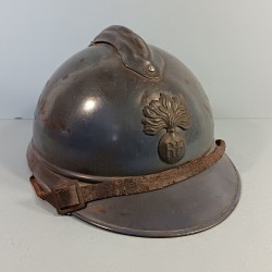 CASQUE ADRIAN MODELE 1915 INFANTERIE CAVALERIE LEGION COMPLET GUERRE 1914-1918 POILUS DE VERDUN INSIGNE GRENADE