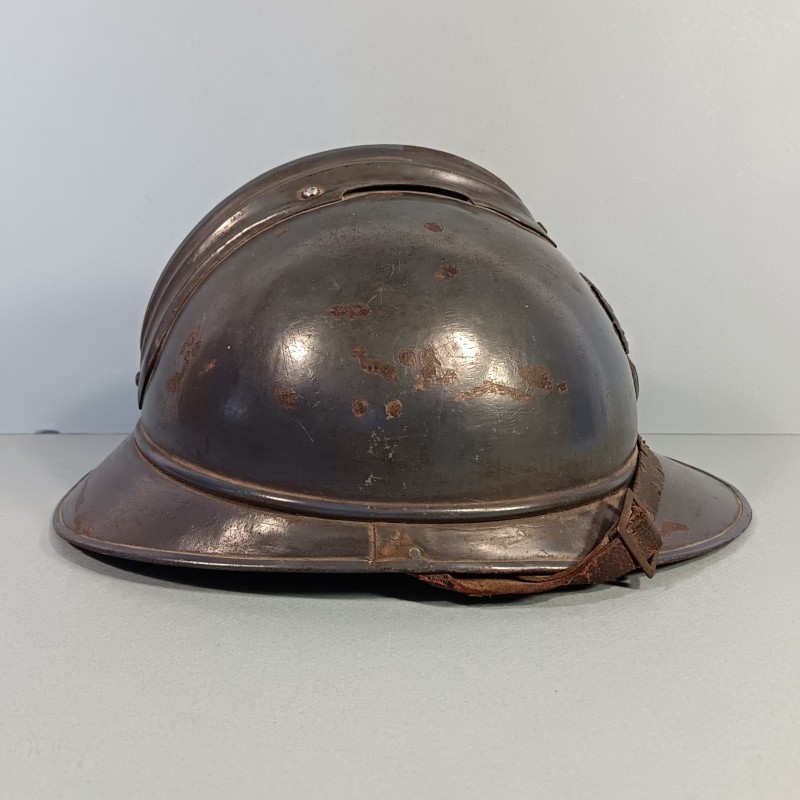 CASQUE ADRIAN MODELE 1915 INFANTERIE CAVALERIE LEGION COMPLET GUERRE 1914-1918 POILUS DE VERDUN INSIGNE GRENADE