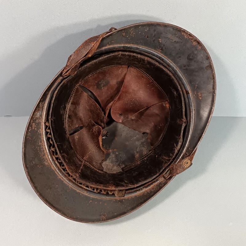 CASQUE ADRIAN MODELE 1915 INFANTERIE CAVALERIE LEGION COMPLET GUERRE 1914-1918 POILUS DE VERDUN INSIGNE GRENADE