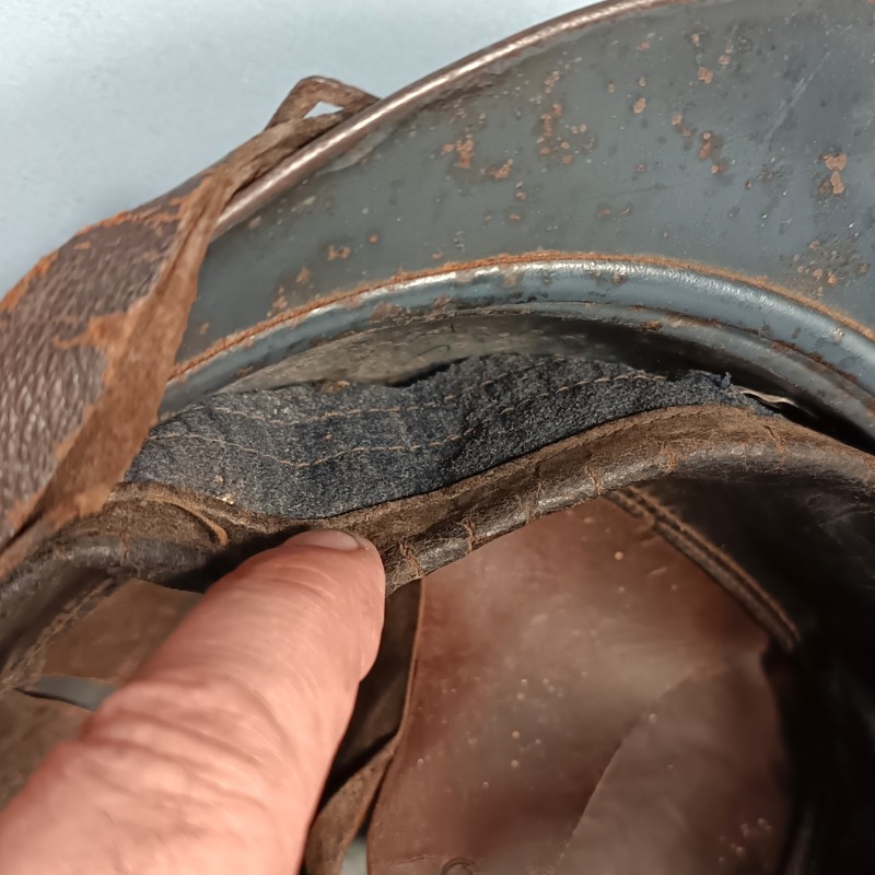 CASQUE ADRIAN MODELE 1915 INFANTERIE CAVALERIE LEGION COMPLET GUERRE 1914-1918 POILUS DE VERDUN INSIGNE GRENADE