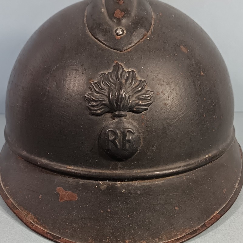 CASQUE ADRIAN MODELE 1915 INFANTERIE CAVALERIE LEGION COMPLET GUERRE 1914-1918 NOMINATIF JUGULAIRE OFFICIER TRESSEE