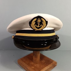 CASQUETTE AVIATION MODELE 1929 SOUS-LIEUTENANT DE LA MARINE ANNEES 1980 TAILLE 55 DESSUS BLANC ETE