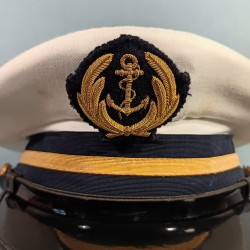 CASQUETTE AVIATION MODELE 1929 SOUS-LIEUTENANT DE LA MARINE ANNEES 1980 TAILLE 55 DESSUS BLANC ETE