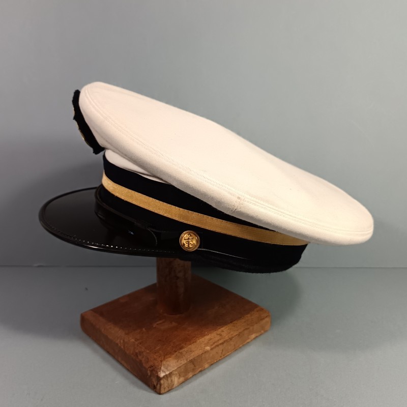 CASQUETTE AVIATION MODELE 1929 SOUS-LIEUTENANT DE LA MARINE ANNEES 1980 TAILLE 55 DESSUS BLANC ETE