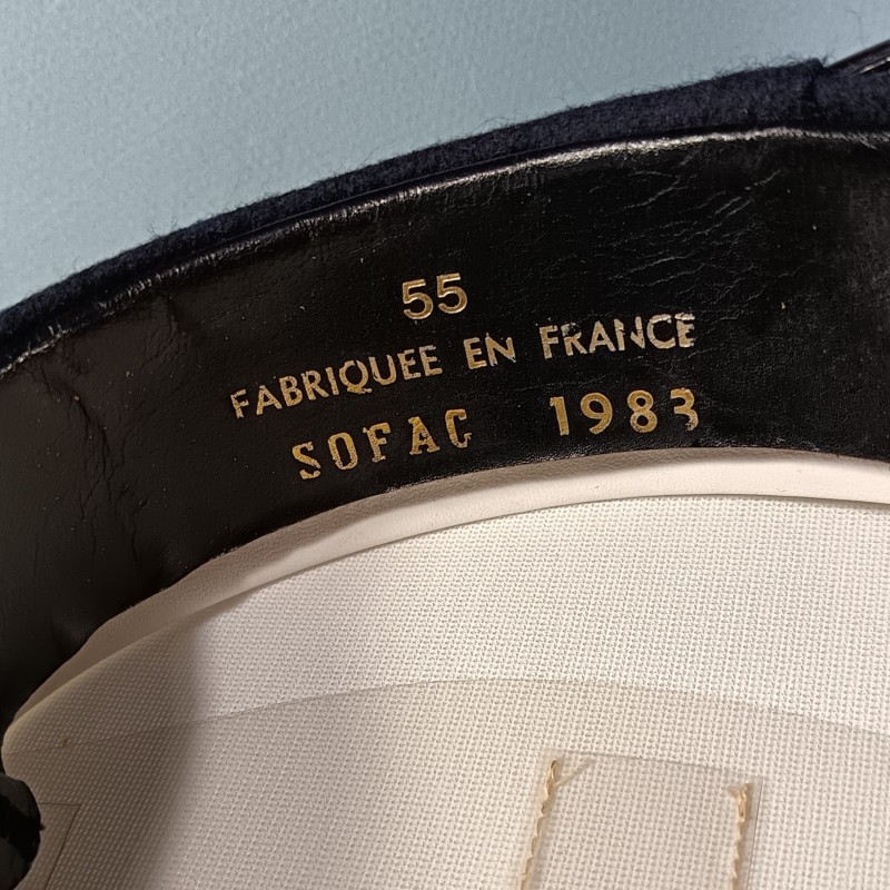 CASQUETTE AVIATION MODELE 1929 SOUS-LIEUTENANT DE LA MARINE ANNEES 1980 TAILLE 55 DESSUS BLANC ETE