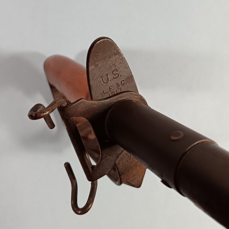 SUPERBE !! COUTEAU DE COMBAT US17 MODELE TRENCH KNIFE FABRICATION L.F. & C. 1917 FIGTH KNIFE WW1 TRES BELLE PATINE