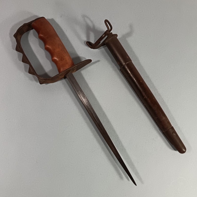 SUPERBE !! COUTEAU DE COMBAT US17 MODELE TRENCH KNIFE FABRICATION L.F. & C. 1917 FIGTH KNIFE WW1 TRES BELLE PATINE