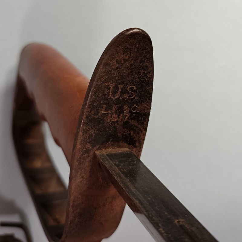 SUPERBE !! COUTEAU DE COMBAT US17 MODELE TRENCH KNIFE FABRICATION L.F. & C. 1917 FIGTH KNIFE WW1 TRES BELLE PATINE
