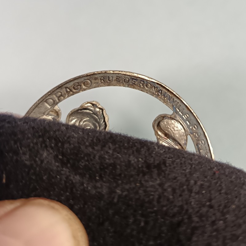 BERET NOIR ARME BLINDEE CAVALERIE CHARS DE COMBAT GUERRE D'ALGERIE FABRICATION ANNEES 1950 INSIGNE DRAGO PARIS ROMAINVILLE 1956