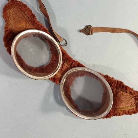 LUNETTES MOTOCYCLISTE PILOTE AVIATION PREMIERE GUERRE 1914 1918 ET SECONDE GUERRE MODELE TYPE ANGLAIS