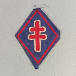 INSIGNE FRANCE LIBRE FORCES FRANCAISES LIBRES FFL LOSANGE 1945 ARMEE DE LIBERATION TISSAGE BEVO