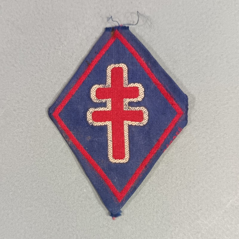 INSIGNE FRANCE LIBRE FORCES FRANCAISES LIBRES FFL LOSANGE 1945 ARMEE DE LIBERATION TISSAGE BEVO