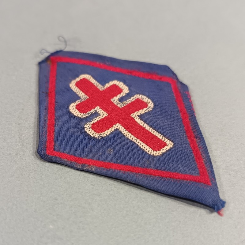 INSIGNE FRANCE LIBRE FORCES FRANCAISES LIBRES FFL LOSANGE 1945 ARMEE DE LIBERATION TISSAGE BEVO