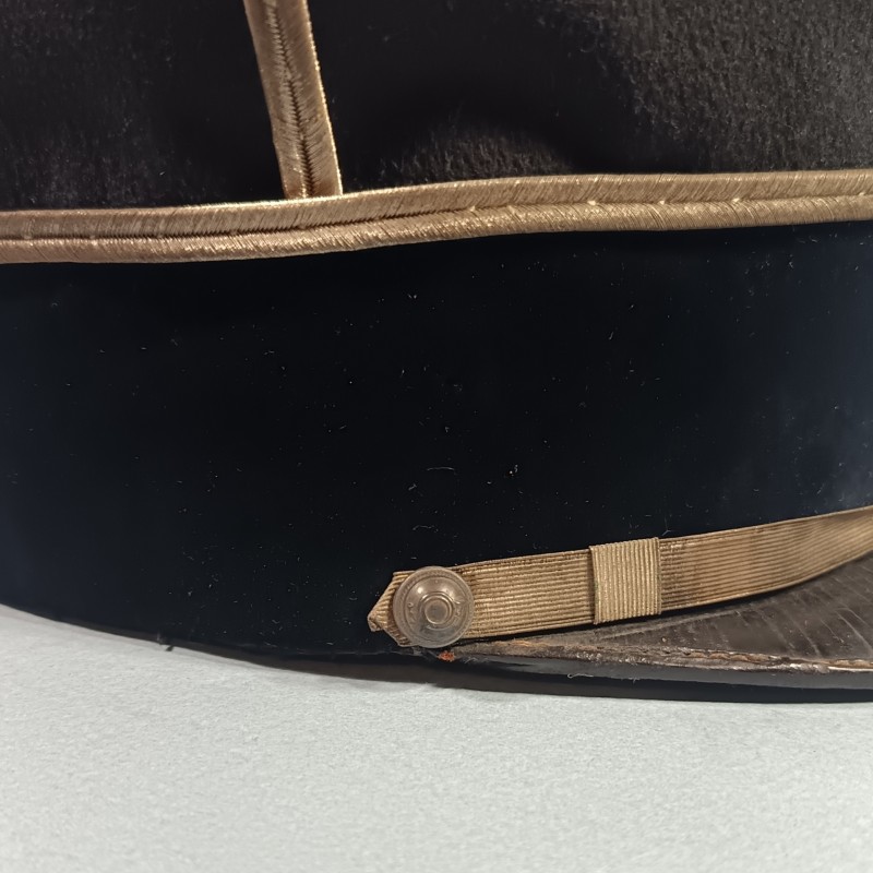 SUPERBE !! KEPI D'ADJUDANT DU 27 ème BCA BATAILLON DE CHASSEURS ALPINS MODELE 1884 - 1886 CHIFFRES BRODES EN CANNETILLE ARGENT