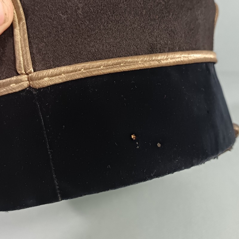 SUPERBE !! KEPI D'ADJUDANT DU 27 ème BCA BATAILLON DE CHASSEURS ALPINS MODELE 1884 - 1886 CHIFFRES BRODES EN CANNETILLE ARGENT