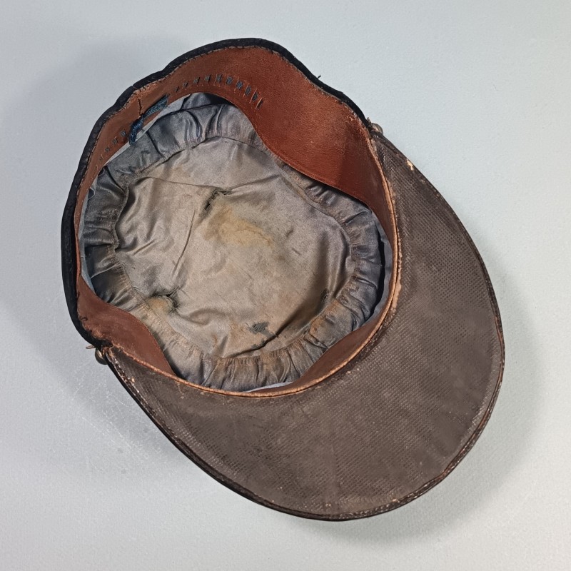 SUPERBE !! KEPI D'ADJUDANT DU 27 ème BCA BATAILLON DE CHASSEURS ALPINS MODELE 1884 - 1886 CHIFFRES BRODES EN CANNETILLE ARGENT